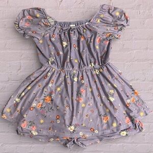 love, Fire Floral Kids Romper in Lavender